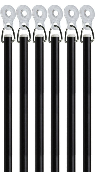 Black Fiberglass Drapery Pull Wands With Plastic Adapters - Available in Multiple Lengths and Pack Sizes - For Easy Opening and Closing of Curtain Window Treatments