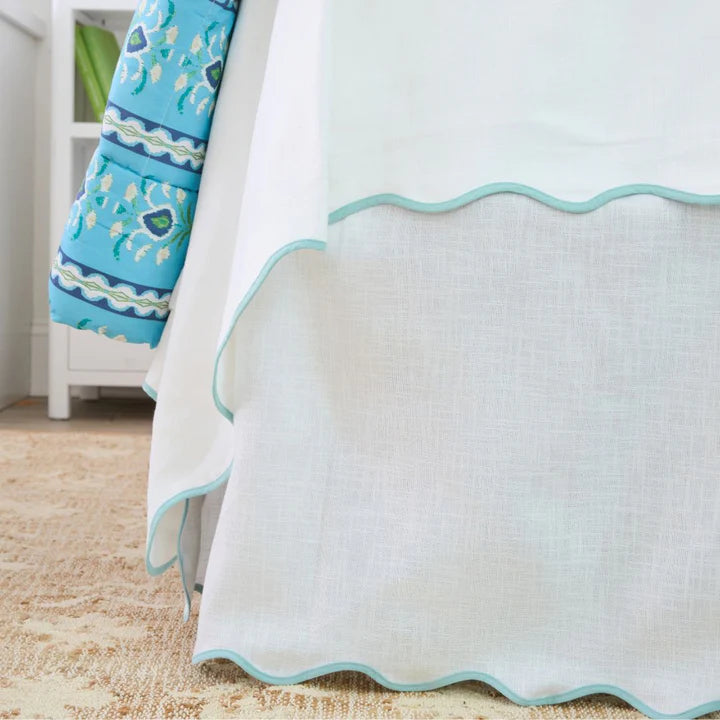 Laura Park - Scalloped Dorm Bedskirt - Blue