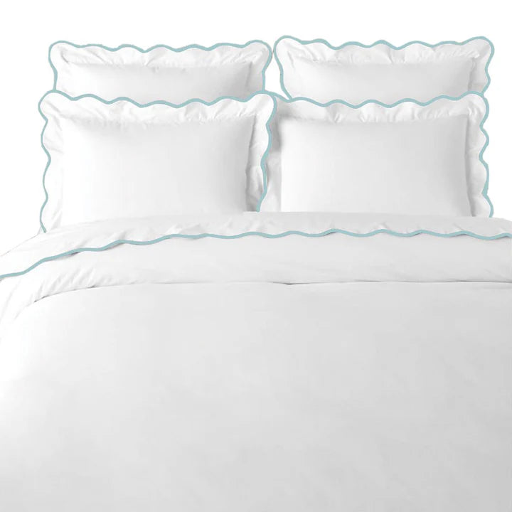 Laura Park- Full/Queen Scalloped Duvet Cover - Blue