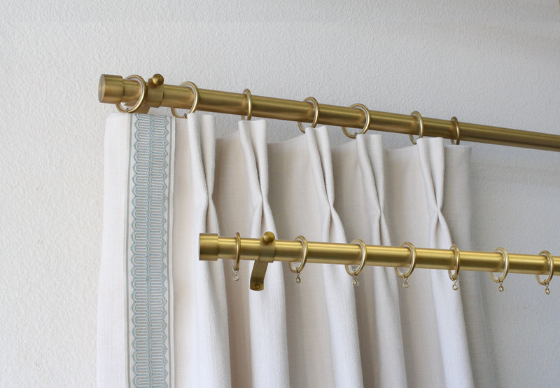 Iron 1 1/8 Inch Round Drapery Rod Set - Includes Curtain Rod, Adjustable Brackets, Rings, and End Caps