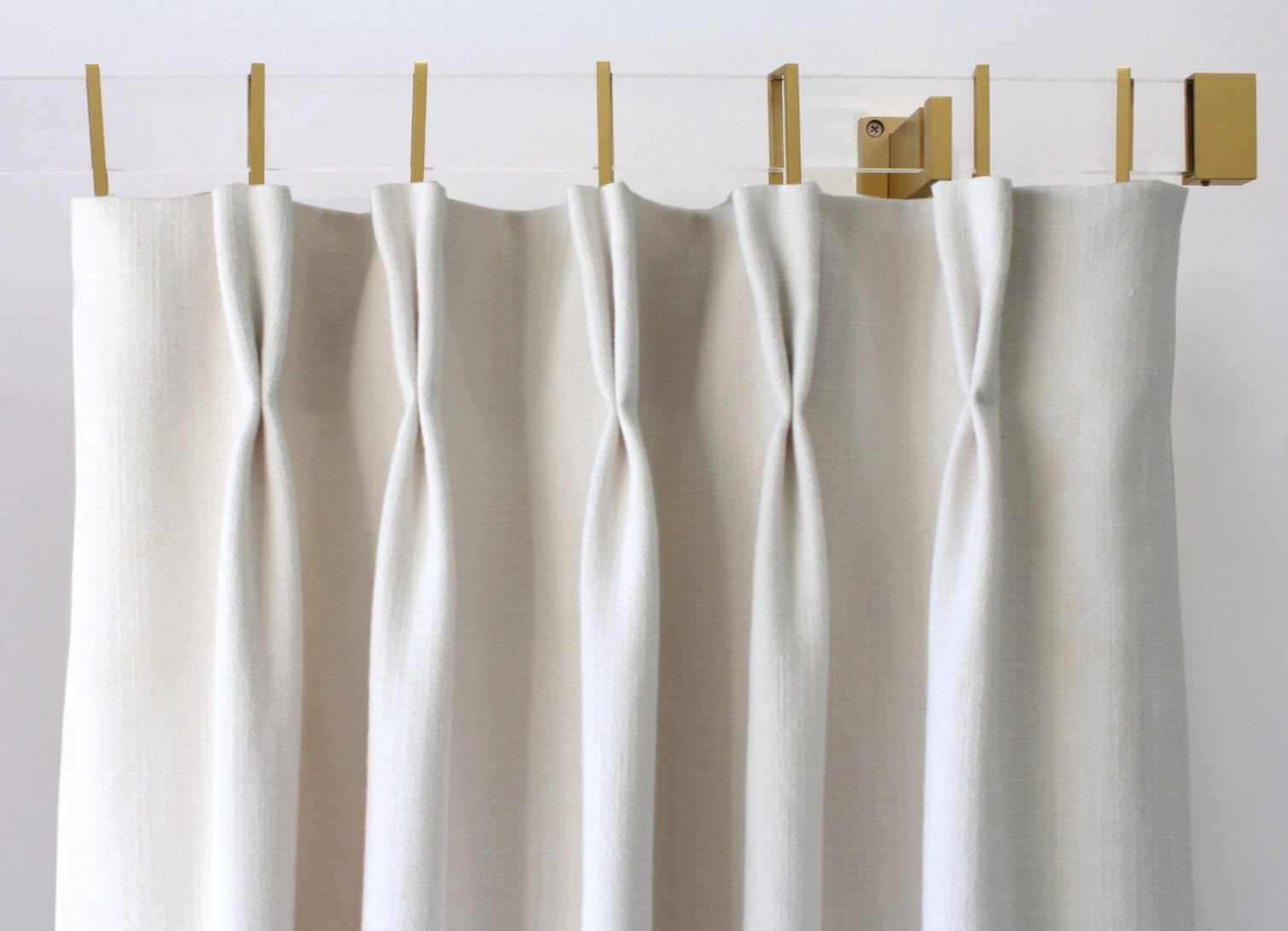Acrylic Lucite Rectangular Curtain Rod Set- Gold - Includes Drapery Cu ...