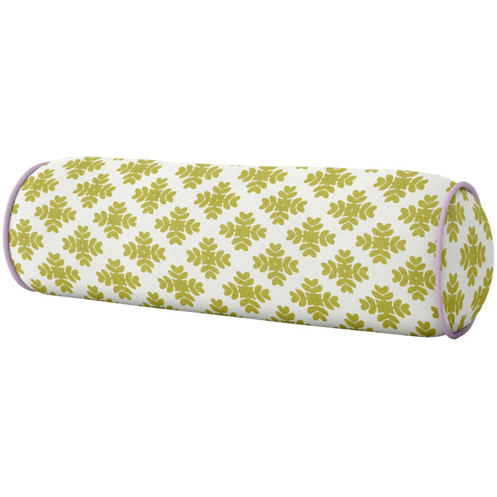 Laura Park 36" Round Bolster Pillow - For Queen/Full Beds - Brushstroke Citrine