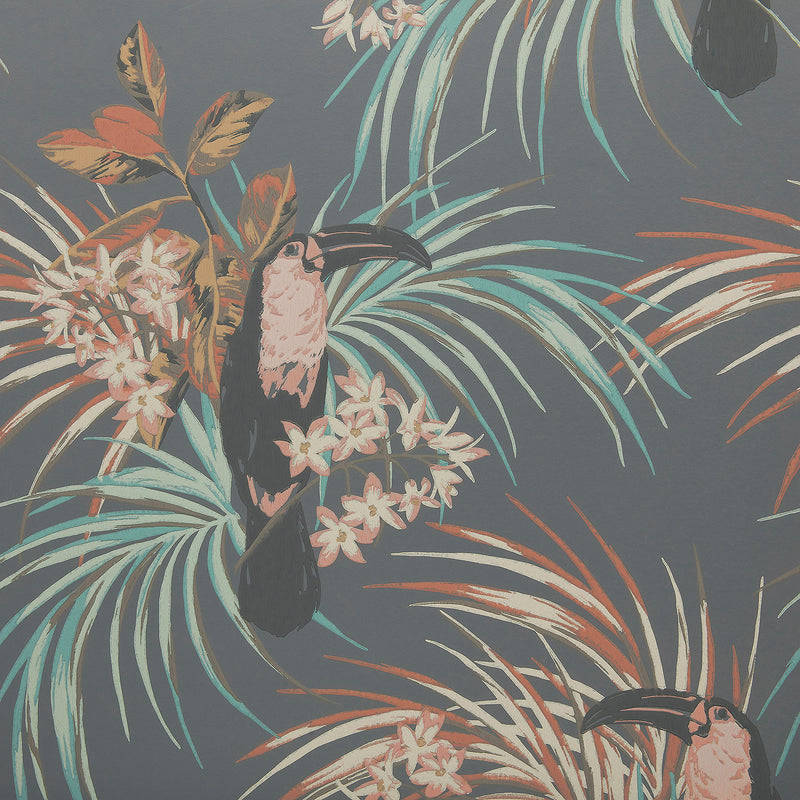 Maxwell - LE TOUCAN (WP) - CHARCOAL - Wallcovering by the 11 Yard Roll