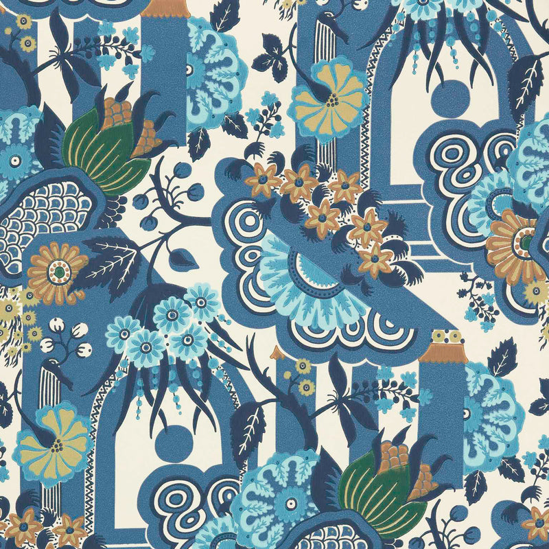 Maxwell - PINEAPPLE GARDEN (WP) - COBALT - Wallcovering by the 11 Yard Roll