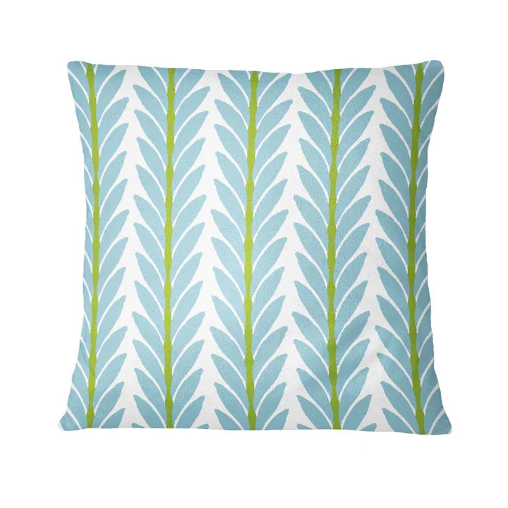Laura Park - 22x22 Outdoor Pillows - Frond French Blue