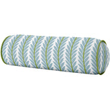 Laura Park 36" Round Bolster Pillow - For Queen/Full Beds - Frond French Blue and Green