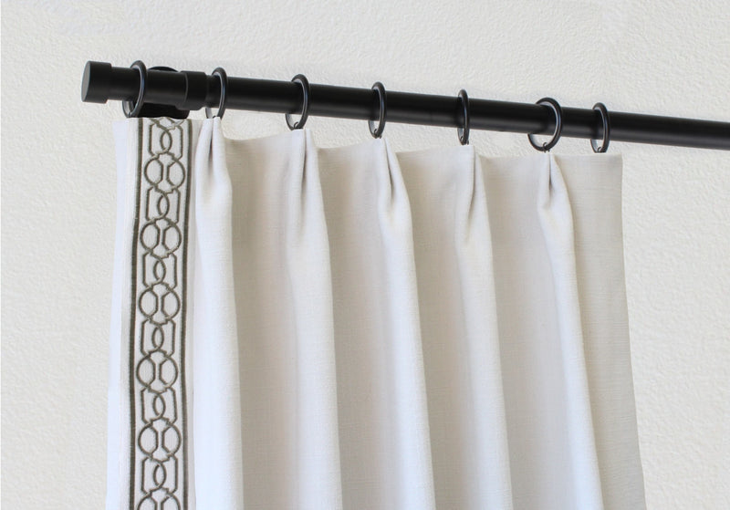 Iron 1 1/8 Inch Round Drapery Rod Set - Includes Curtain Rod, Enclosed Brackets, Rings, and End Caps