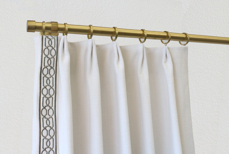 Iron 1 1/8 Inch Round Drapery Rod Set - Includes Curtain Rod, Enclosed Brackets, Flat Rings, and End Caps