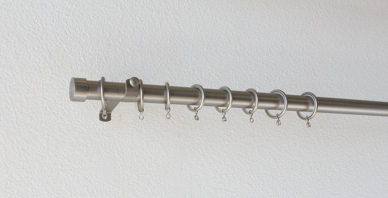 95 Inch - Cut to Your Length - Iron Value Priced Drapery Hardware Set - Includes Rod, Brackets, Rings, End Caps