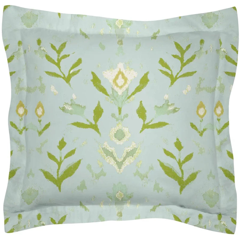 Petal Garden Aqua Microlux Sham - Euro