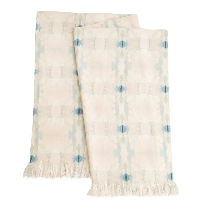 Coral Bay Pale Blue Fringe Throw Blanket, 65" x 54"