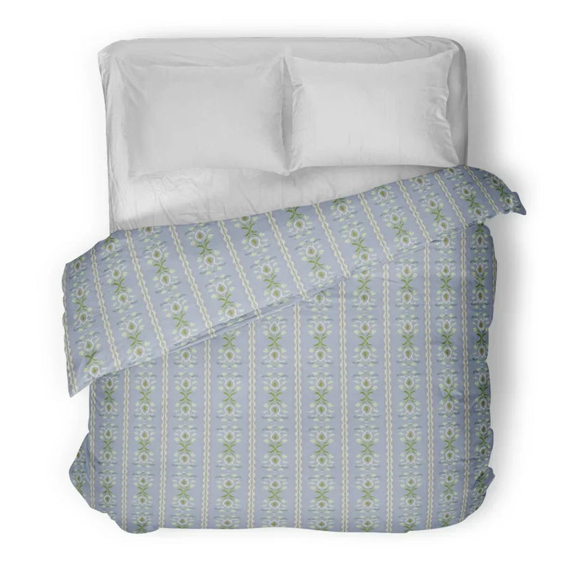 Rosemary Stripe Lavender Microlux Duvet Cover - Full/Queen