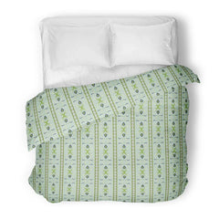 Rosemary Stripe Lagoon Microlux Duvet Cover - Full/Queen