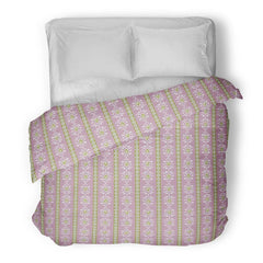 Rosemary Stripe Pink Microlux Duvet Cover - Full/Queen