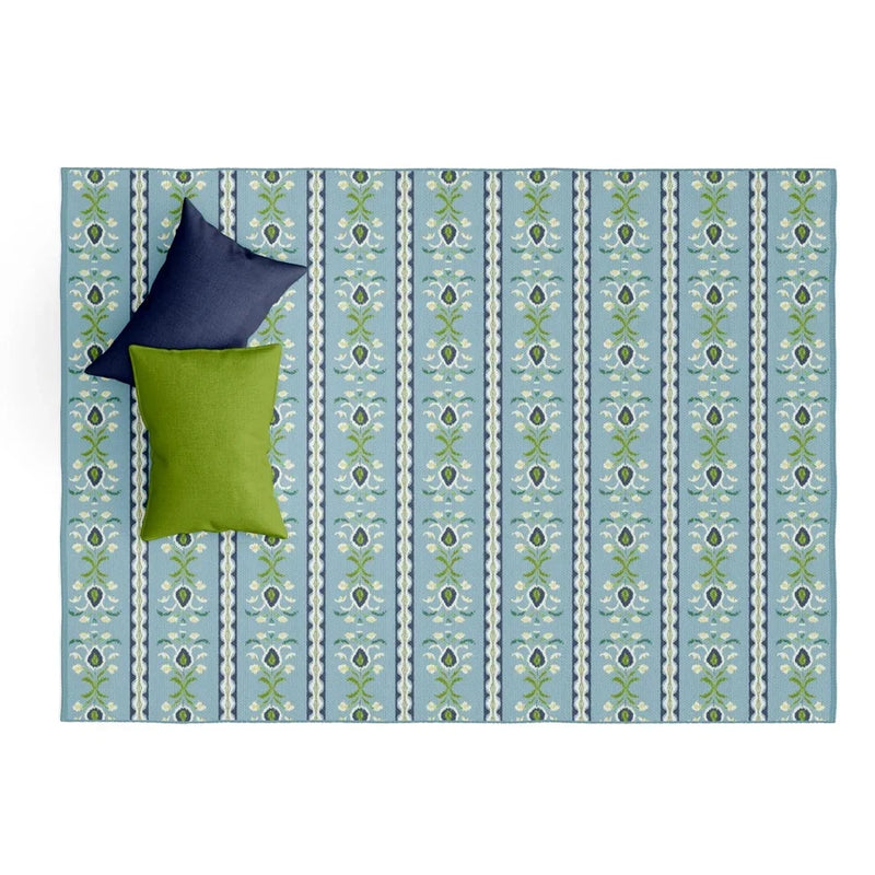 Rosemary Stripe French Blue Floor Mat, 2' x 3'
