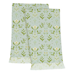 Petal Garden Aqua Fringe Throw Blanket, 65" x 54"