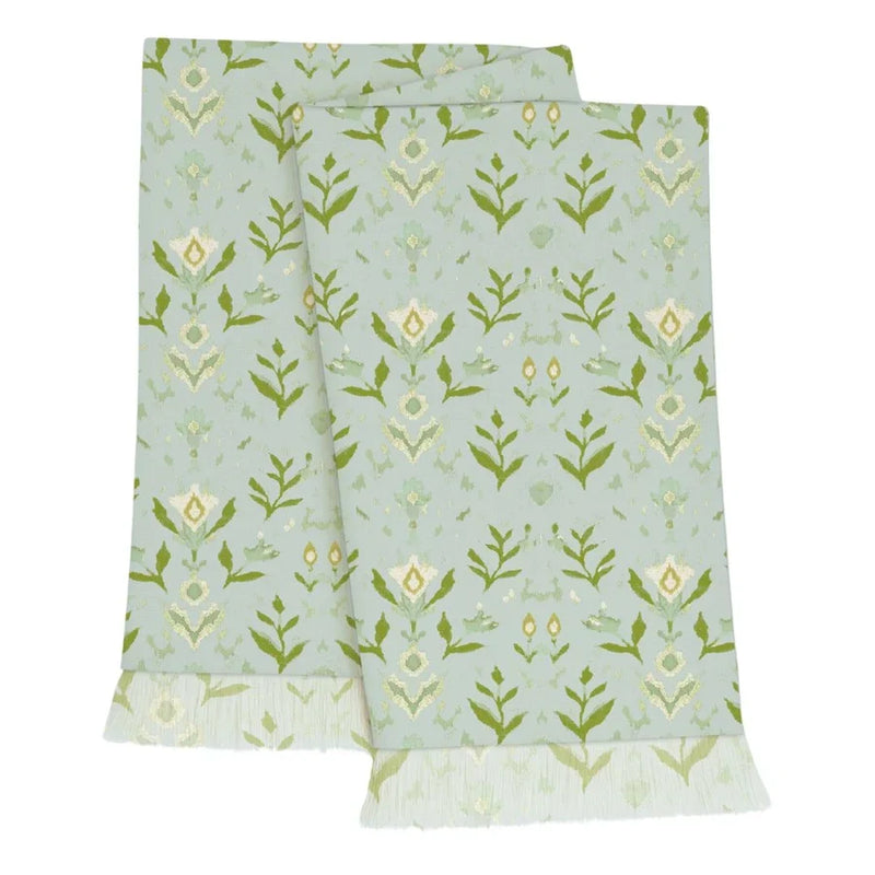 Petal Garden Aqua Fringe Throw Blanket, 65" x 54"