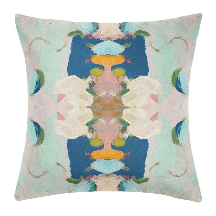 Monets Garden Navy 22x22 Pillow