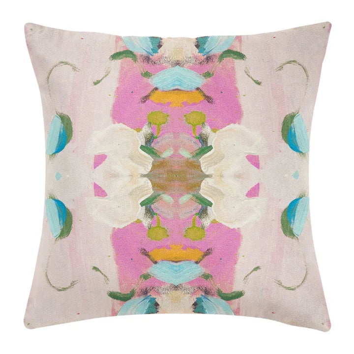 Monets Garden Pink 22x22 Pillow