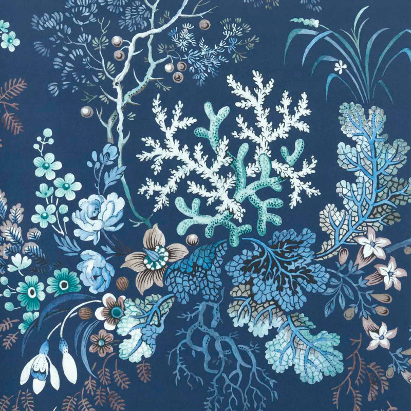 Maxwell - KILBURN'S CORAL (WP) - OCEAN BLUE - Wallcovering by the 11 Yard Roll