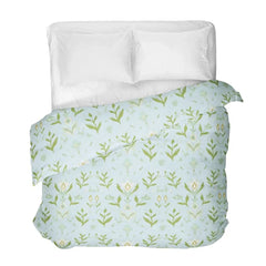Petal Garden Aqua Microlux Duvet Cover - Full/Queen