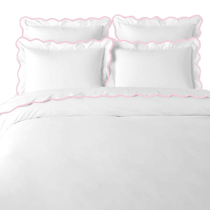 Laura Park- King Scalloped Duvet Cover - Pink