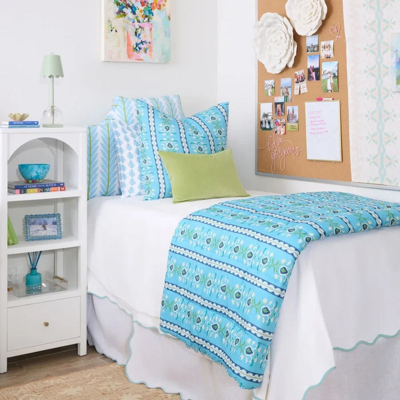 Rosemary Stripe French Blue Comforter Set - King