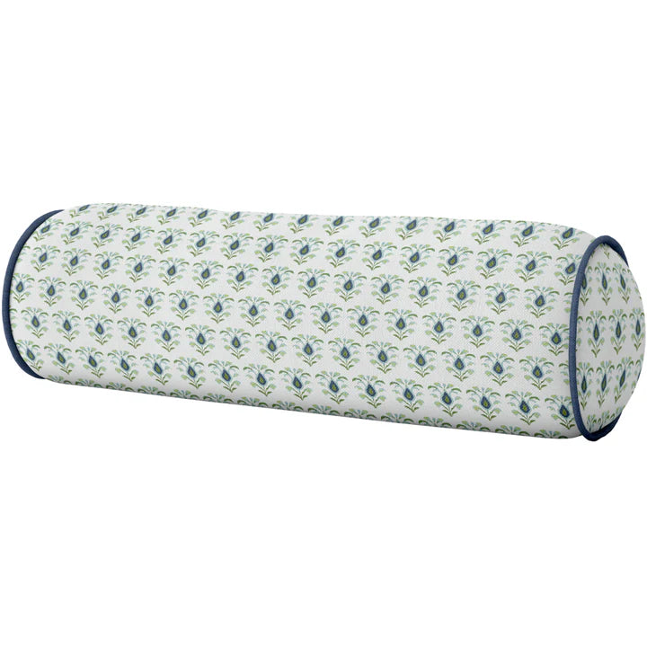Laura Park 36" Round Bolster Pillow - For Queen/Full Beds - Rosemary White