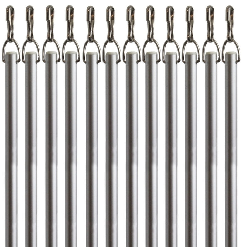 Silver Fiberglass Drapery Pull Wand - Available in Multiple Lengths and Pack Sizes - For Easy Opening and Closing of Curtain Window Treatments