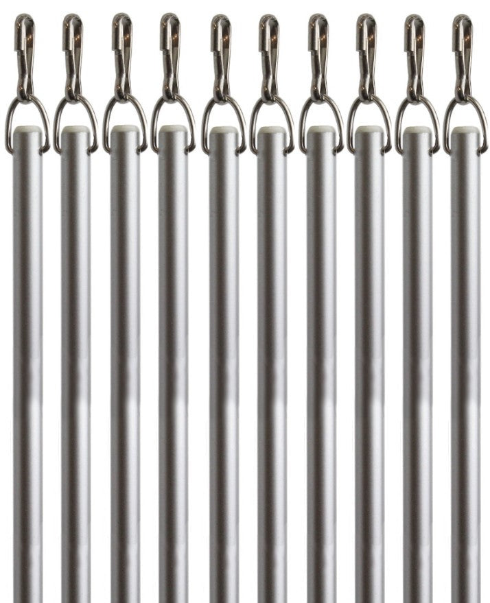 Silver Fiberglass Drapery Pull Wand - Available in Multiple Lengths and Pack Sizes - For Easy Opening and Closing of Curtain Window Treatments