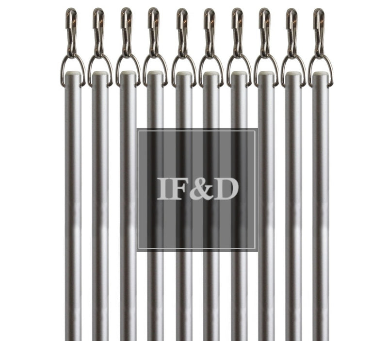 Silver Fiberglass Drapery Pull Wand - Available in Multiple Lengths and Pack Sizes - For Easy Opening and Closing of Curtain Window Treatments