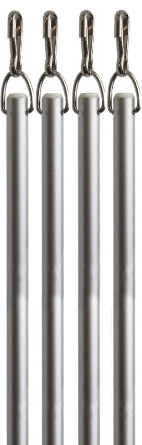 Silver Fiberglass Drapery Pull Wand - Available in Multiple Lengths and Pack Sizes - For Easy Opening and Closing of Curtain Window Treatments