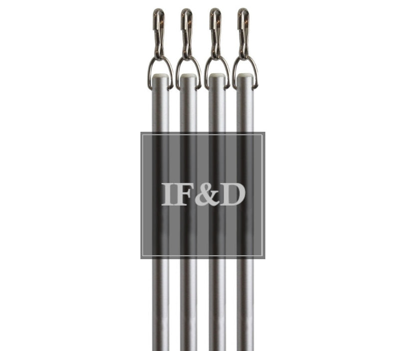 Silver Fiberglass Drapery Pull Wand - Available in Multiple Lengths and Pack Sizes - For Easy Opening and Closing of Curtain Window Treatments