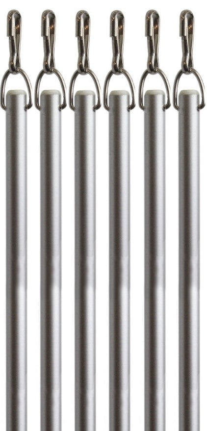 Silver Fiberglass Drapery Pull Wand - Available in Multiple Lengths and Pack Sizes - For Easy Opening and Closing of Curtain Window Treatments