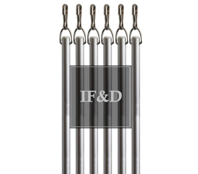 Silver Fiberglass Drapery Pull Wand - Available in Multiple Lengths and Pack Sizes - For Easy Opening and Closing of Curtain Window Treatments