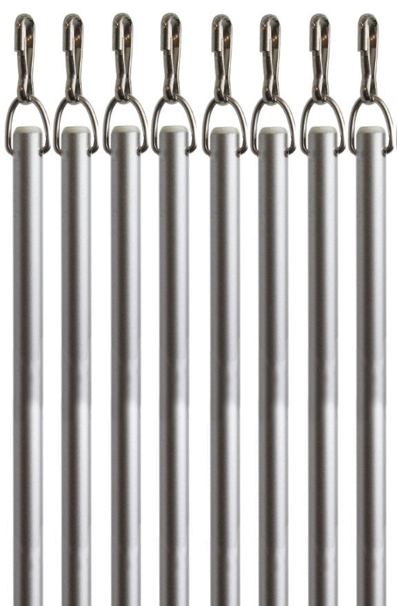 Silver Fiberglass Drapery Pull Wand - Available in Multiple Lengths and Pack Sizes - For Easy Opening and Closing of Curtain Window Treatments