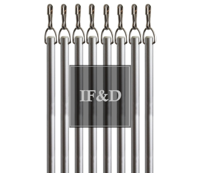 Silver Fiberglass Drapery Pull Wand - Available in Multiple Lengths and Pack Sizes - For Easy Opening and Closing of Curtain Window Treatments