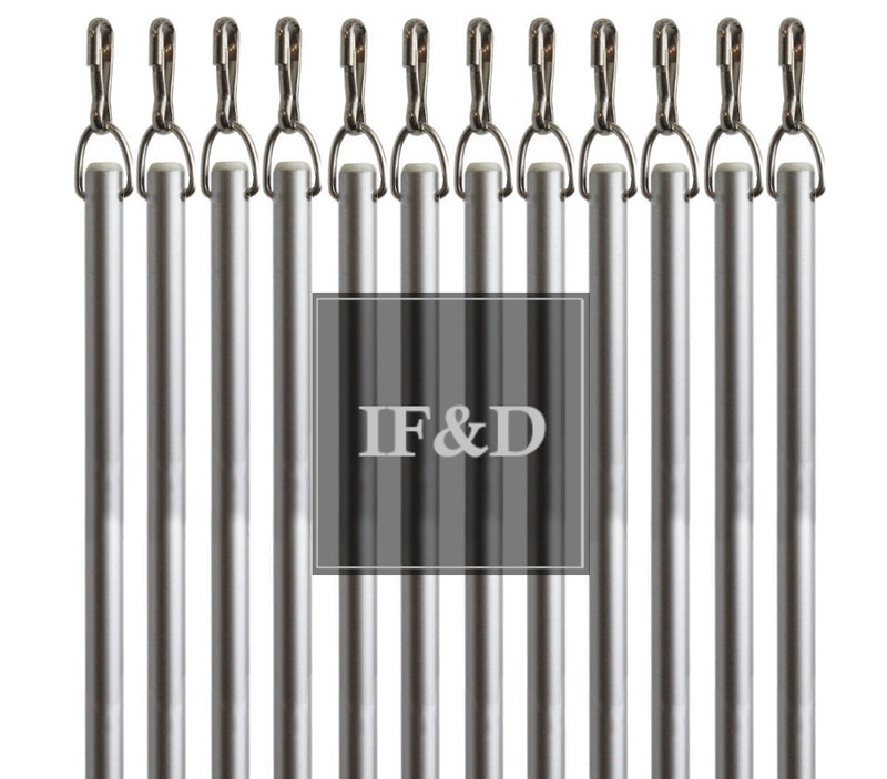 Silver Fiberglass Drapery Pull Wand - Available in Multiple Lengths and Pack Sizes - For Easy Opening and Closing of Curtain Window Treatments