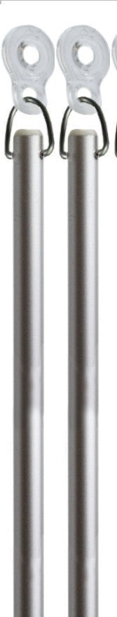 Silver Fiberglass Drapery Pull Wands With Plastic Adapters - Available in Multiple Lengths and Pack Sizes - For Easy Opening and Closing of Curtain Window Treatments