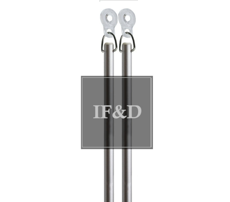 Silver Fiberglass Drapery Pull Wands With Plastic Adapters - Available in Multiple Lengths and Pack Sizes - For Easy Opening and Closing of Curtain Window Treatments