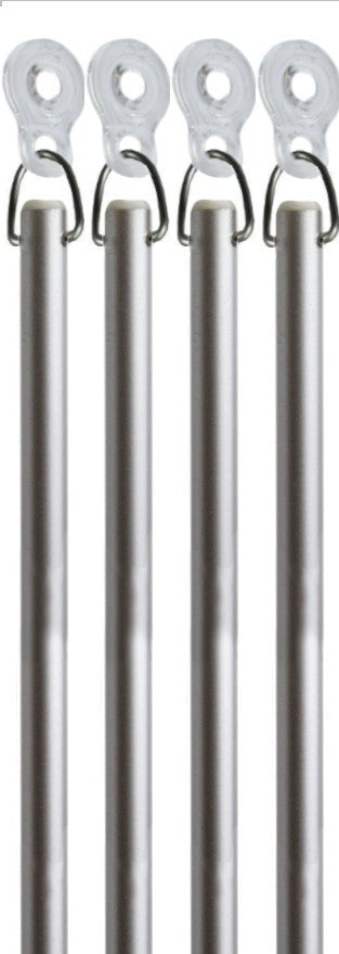 Silver Fiberglass Drapery Pull Wands With Plastic Adapters - Available in Multiple Lengths and Pack Sizes - For Easy Opening and Closing of Curtain Window Treatments