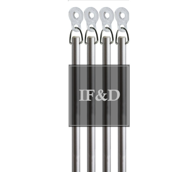 Silver Fiberglass Drapery Pull Wands With Plastic Adapters - Available in Multiple Lengths and Pack Sizes - For Easy Opening and Closing of Curtain Window Treatments