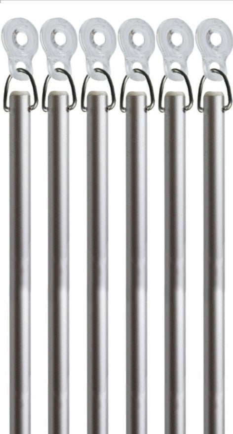 Silver Fiberglass Drapery Pull Wands With Plastic Adapters - Available in Multiple Lengths and Pack Sizes - For Easy Opening and Closing of Curtain Window Treatments