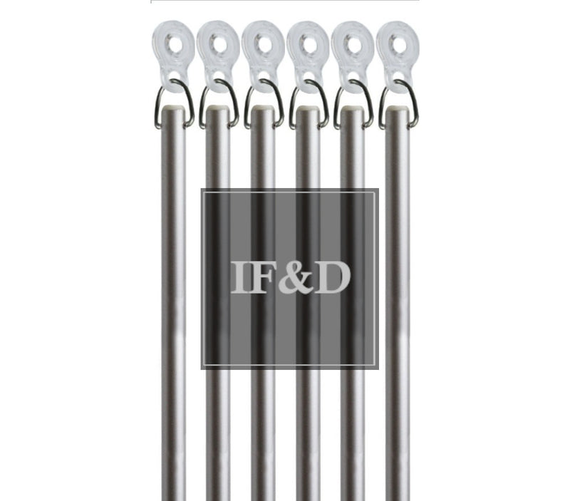 Silver Fiberglass Drapery Pull Wands With Plastic Adapters - Available in Multiple Lengths and Pack Sizes - For Easy Opening and Closing of Curtain Window Treatments