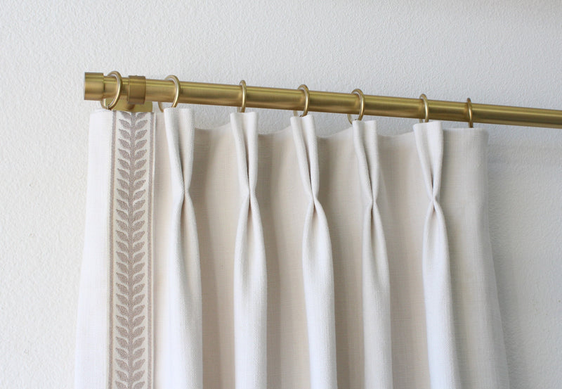 Iron 1 1/8 Inch Round Drapery Rod Set - Includes Curtain Rod, Enclosed Brackets, Rings, and End Caps