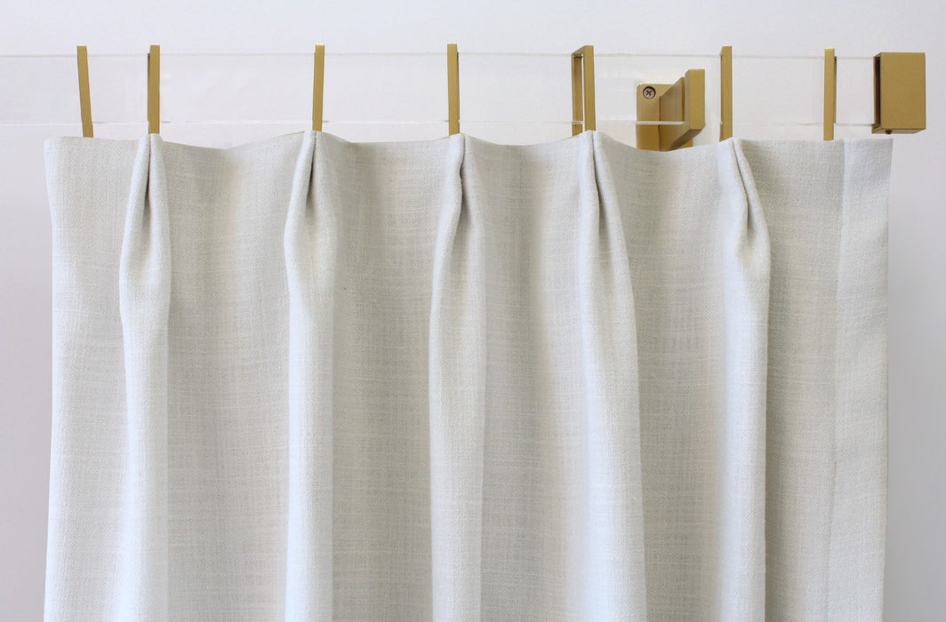 Acrylic Lucite Rectangular Curtain Rod Set- Gold - Includes Drapery Cu ...