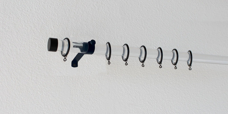 Acrylic 1 1/8 Inch Round Drapery Rod Set - Includes Curtain Rod, Adjustable Brackets, Rings, and End Caps