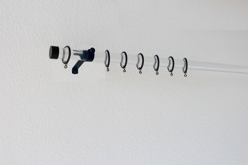 95 Inch - Cut to Your Length - Acrylic Value Priced Drapery Hardware Set - Includes Rod, Brackets, Rings, End Caps