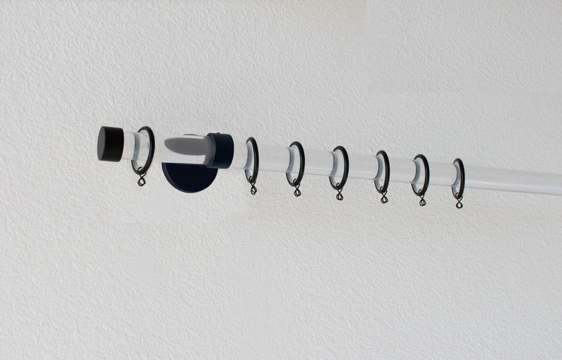 Acrylic 1 1/8 Inch Round Drapery Rod Set - Includes Curtain Rod, Enclosed Brackets, Rings, and End Caps