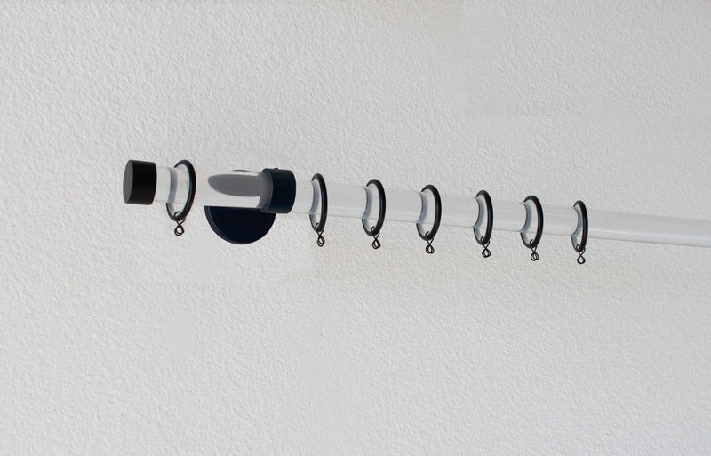 Acrylic 1 3/8 Inch Round Drapery Rod Set - Includes Curtain Rod, Enclosed Brackets, Rings, and End Caps